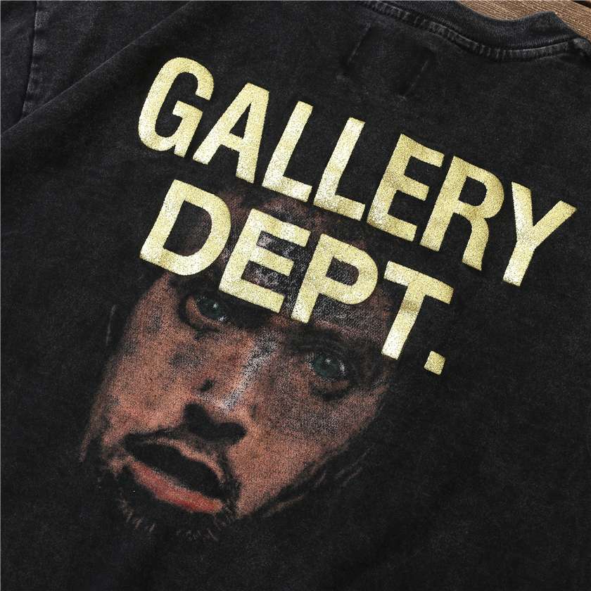 71_88 GALLERY DEPT.字母人像印花短袖T恤 黑色 S-XL