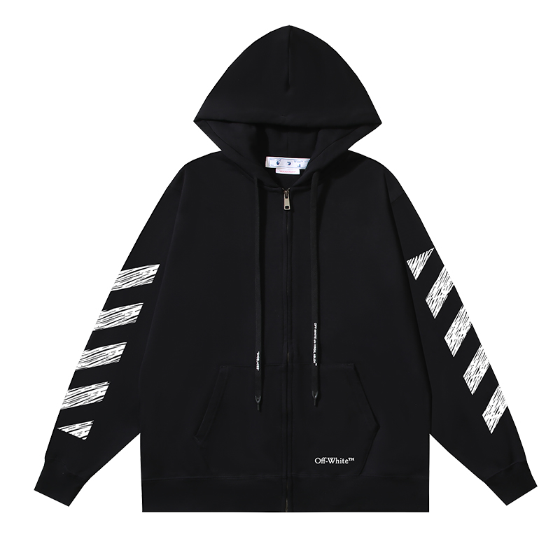 104_147 Off White Hoodie With Ziper