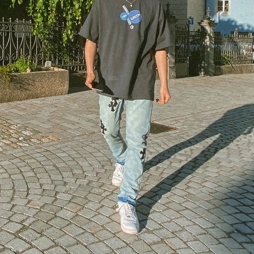 71_88 GALLERY DEPT.字母人像印花短袖T恤 黑色 S-XL