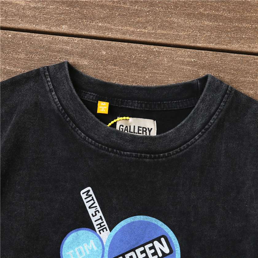 71_88 GALLERY DEPT.字母人像印花短袖T恤 黑色 S-XL