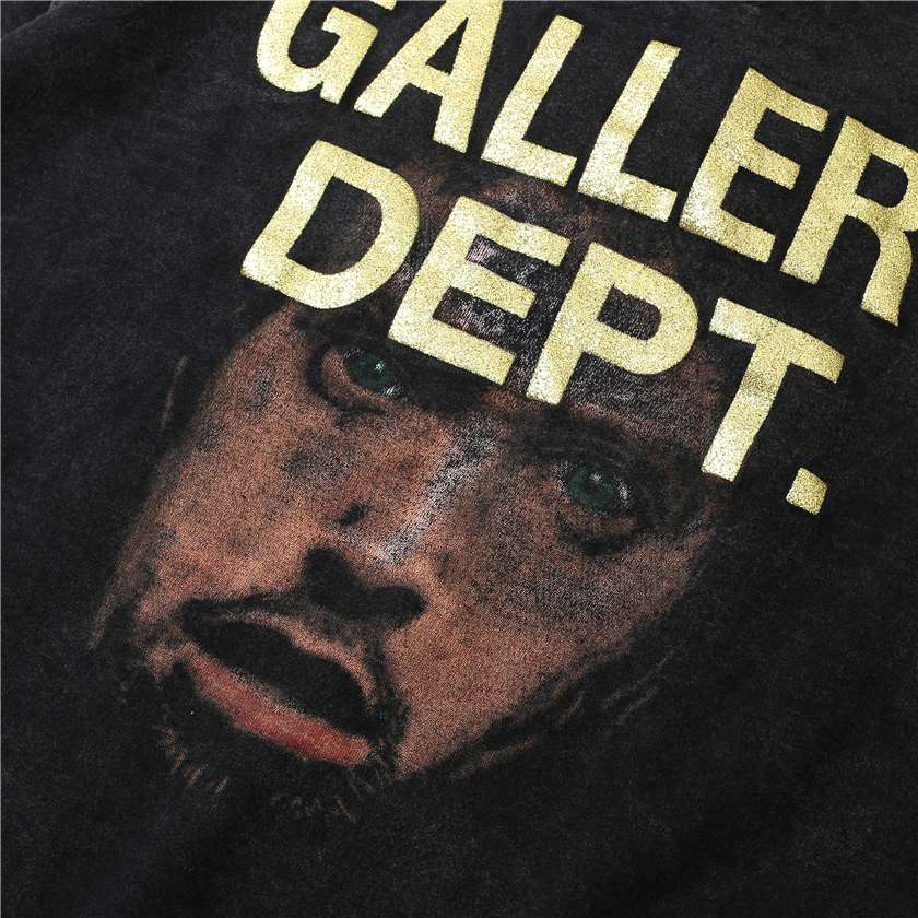 71_88 GALLERY DEPT.字母人像印花短袖T恤 黑色 S-XL