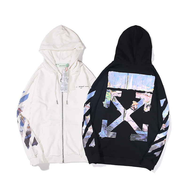 6_6009 Off White Hoodie With Ziper